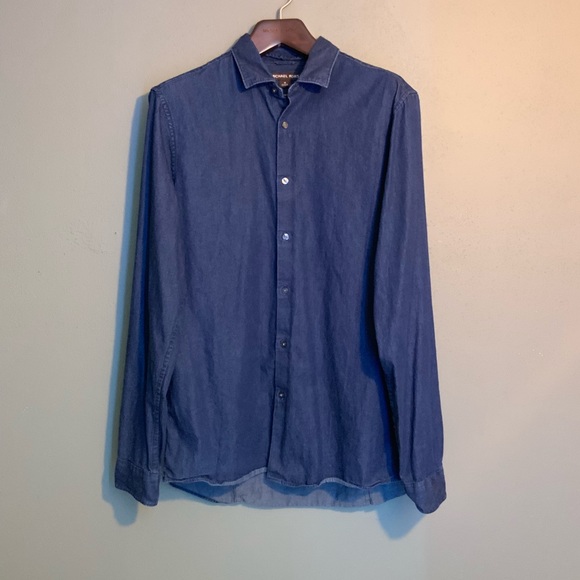 michael kors mens denim shirt
